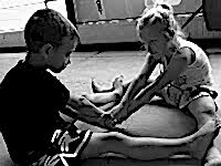 Kinder bem Kickbox Training